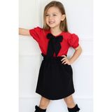 Parla Kids Kız Çocuk Rosalie Siyah Kırmızı Takım Fularlı 23 Nisan 29 Ekim Gösteri Kıyafeti - 10 - 11 Yaş - Kırmızı - Siyah