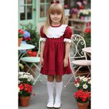 Parla Kids Kız Çocuk Ruby Fırfırlı Dantel Detaylı Kısa Kollu Elbise Bandana Takım - 3 - 4 Yaş - 12R-Bordo