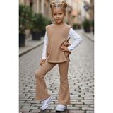 Parla Kids Kız Çocuk Simena Camel Bağlama Detaylı Üst Ispanyol Alt Üst Eşofman Takım - 6 - 7 Yaş - Açık Camel