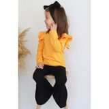 Parla Kids Kız Çocuk Violet Fırfırlı Uzun Kollu Ispanyol Alt Üst Eşofman Takım - 6 - 9 Ay - Sarı