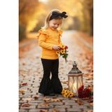 Parla Kids Kız Çocuk Violet Fırfırlı Uzun Kollu Ispanyol Alt Üst Eşofman Takım - 9 - 12 Ay - Sarı