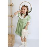 Parla Kids Kız Çocuk Yeşil Ruby Fırfırlı Dantel Detaylı Kısa Kollu Elbise Bandana Takım - 12 - 18 Ay