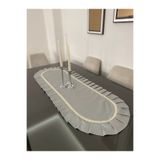 Parla Life Duck Keten Fırfırlı Fransız Güpürlü Runner 40x120 cm (özel ölçü yapılır)