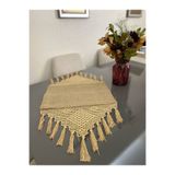Parla Life El Örgü Püsküllü Jüt Kumaş Runner 40x60 Cm