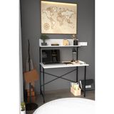 Parla Üstten Raflı Dekoratif Çalışma Masası 50X90 cm Beyaz - 125x90x51