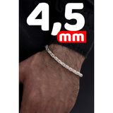 Parlak Beyaz Kral Erkek Gümüş Bileklik