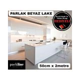 Parlak Beyaz Yapışkanlı Folyo Mutfak Dolap Ve Mobilya Kaplama Folyosu 50cm X 2mt 010 - Parlak Beyaz