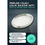 Parlak Cilali 3'Lu Celik Bilezik Seti 60 Mm Ic Cap 2 Mm Kalinlik Ajda Bayan Bx-313730