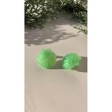 Parlak Fıstık Yeşil Renkli Deniz Kabuğu Midye Şekilli Küpe Gümüş Aksesuarlı El Yapımı Hediyelik