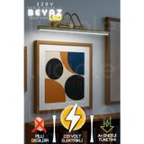 Parlak Gold Kasa Beyaz LED Flüt Tablo Aplik 35 cm | 220V Duvar Tipi Işık | VoltLine Serisi