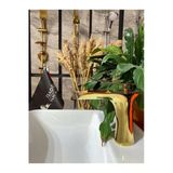 Parlak Gold Şelale Lavabo Bataryası Altın Şelale Lavabo Musluğu Gold Lavabo Bataryası Altın Musluk