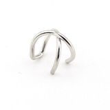 PARLAK GÜMÜŞ RENKLİ EARCUFF KULAK KELEPÇESİ ÇAPRAZ SARMAL EX089