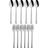 Parlak Gümüş Tatlı Çatal ve Kaşık Seti - 12 Adet Kahvaltı Pasta Tatlı Çatal ve Kaşık Seti - 1,1 kg