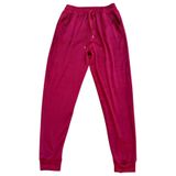 Parlak Kadife Cepli Pantolon Eşofman Pijama Altı Unisex Lastikli Paça Bordo - 2XL