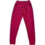 Parlak Kadife Cepli Pantolon Eşofman Pijama Altı Unisex Lastikli Paça Bordo - Renkli - -- - 2XL