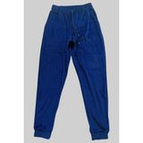 Parlak Kadife Cepli Pantolon Eşofman Pijama Altı Unisex Lastikli Paça Lacivert - 2XL