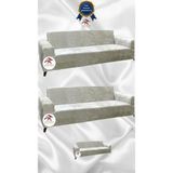 Parlak Kadife Geometrik Desenli Koruyucu Giydirme Koltuk Örtüsü - Krem - 3+3+2 (3 Parça Set) - 10 x 10 cm