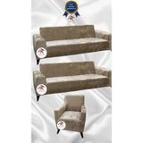Parlak Kadife Geometrik Desenli Koruyucu Giydirme Koltuk Örtüsü - Vizon - 3+3+1 (3 Parça Set) - 10 x 10 cm