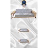 Parlak Kadife Geometrik Desenli Koruyucu Kolsuz Koltuk Örtüsü - Gümüş Gri - 3+2+2 (3 Parça Set) - 10 x 10 cm - Gümüş - Gri