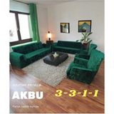 Parlak Kadife Koltuk Örtüsü | Lastikli Kanepe Örtüsü | Lastikli Koltuk Örtüsü | 3311 Zümrüt Yeşil - 180 x 230 cm