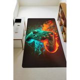 Parlak Kadife Kumaş Dijital Baskı Dot Kaymaz Tabanlı Çocuk Ve Genç Odası Halısı H0510 Renkli 100 X 300
