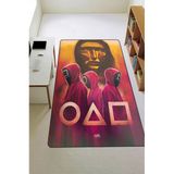 Parlak Kadife Kumaş Dijital Baskı Dot Kaymaz Tabanlı Çocuk Ve Genç Odası Halısı H0536 Renkli 200 X 300