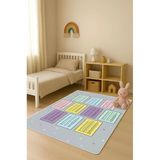 Parlak Kadife Kumaş Dijital Baskı Dot Kaymaz Tabanlı Çocuk Ve Genç Odası Halısı H0720 Renkli 100 X 200