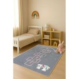 Parlak Kadife Kumaş Dijital Baskı Dot Kaymaz Tabanlı Çocuk Ve Genç Odası Halısı H0750 Renkli 100 X 200