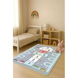 Parlak Kadife Kumaş Dijital Baskı Dot Kaymaz Tabanlı Çocuk Ve Genç Odası Halısı H0751 Renkli 180 X 280