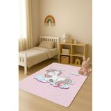 Parlak Kadife Kumaş Dijital Baskı Dot Kaymaz Tabanlı Çocuk Ve Genç Odası Halısı H0774 Renkli 80 X 200