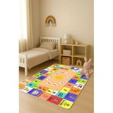Parlak Kadife Kumaş Dijital Baskı Dot Kaymaz Tabanlı Çocuk Ve Genç Odası Halısı H0841 Renkli 80 X 200