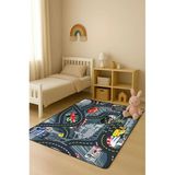 Parlak Kadife Kumaş Dijital Baskı Dot Kaymaz Tabanlı Çocuk Ve Genç Odası Halısı H0928 Renkli 80 X 200