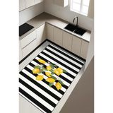 Parlak Kadife Kumaş Dijital Baskı Dot Kaymaz Tabanlı Mutfak Halısı H0041 Renkli 80 X 150