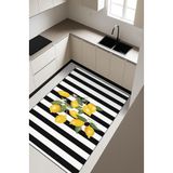 Parlak Kadife Kumaş Dijital Baskı Dot Kaymaz Tabanlı Mutfak Halısı H0041