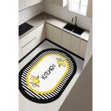 Parlak Kadife Kumaş Dijital Baskı Dot Kaymaz Tabanlı Mutfak Halısı H0300 Renkli 80 X 200