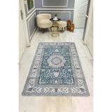 Parlak Kadife Kumaş Dijital Baskı Klasik Desenli Dot Kaymaz Tabanlı Halı H0823 Renkli 140 X 200