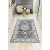 Parlak Kadife Kumaş Dijital Baskı Klasik Desenli Dot Kaymaz Tabanlı Halı H0828 Renkli 140 X 200
