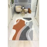 Parlak Kadife Kumaş Dijital Baskı Modern Desenli Dot Kaymaz Tabanlı Halı H1071 Renkli 140 X 200