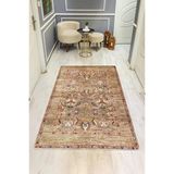 Parlak Kadife Kumaş Dijital Baskı Vintage Desenli Dot Kaymaz Tabanlı Halı H0101 Renkli 140 X 200