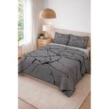 Parlak Kadife Kumaş Kapitoneli Çift Kişilik Yatak Örtüsü Seti (3 Parça) Cky0036 Renkli 240 X 260