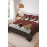 Parlak Kadife Kumaş Kapitoneli Çift Kişilik Yatak Örtüsü Seti (3 Parça) Cky0040 Renkli 240 X 260
