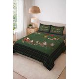 Parlak Kadife Kumaş Kapitoneli Çift Kişilik Yatak Örtüsü Seti (3 Parça) Cky0041 Renkli 240 X 260