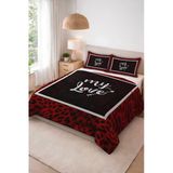 Parlak Kadife Kumaş Kapitoneli Çift Kişilik Yatak Örtüsü Seti (3 Parça) Cky0044 Renkli 240 X 260