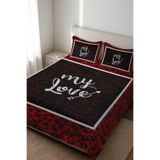 Parlak Kadife Kumaş Kapitoneli Çift Kişilik Yatak Örtüsü Seti (3 Parça) CKY0044
