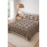 Parlak Kadife Kumaş Kapitoneli Çift Kişilik Yatak Örtüsü Seti (3 Parça) Cky0047 Renkli 240 X 260
