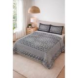 Parlak Kadife Kumaş Kapitoneli Çift Kişilik Yatak Örtüsü Seti (3 Parça) Cky0052 Renkli 240 X 260