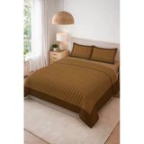 Parlak Kadife Kumaş Kapitoneli Çift Kişilik Yatak Örtüsü Seti (3 Parça) Cky0057 Renkli 240 X 260