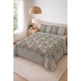 Parlak Kadife Kumaş Kapitoneli Çift Kişilik Yatak Örtüsü Seti (3 Parça) Cky0059 Renkli 240 X 260