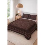Parlak Kadife Kumaş Kapitoneli Çift Kişilik Yatak Örtüsü Seti (3 Parça) Cky0063 Renkli 240 X 260