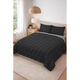 Parlak Kadife Kumaş Kapitoneli Çift Kişilik Yatak Örtüsü Seti (3 Parça) Cky0069 Renkli 240 X 260